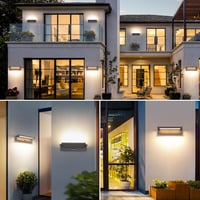 KUKAK 36W LED Kültéri Fali Lámpa Mozgásérzékelővel - IP65 Vízálló, 3000K Meleg Fehér, 350° Forgatható Panel, Alumínium, Kert, Terasz Világít 2