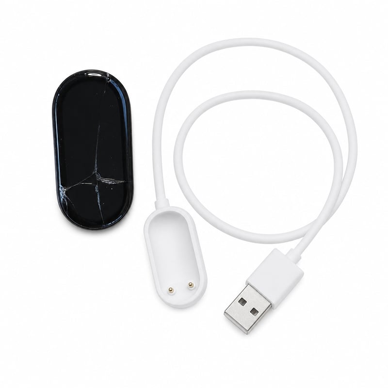Smartwatch și tracker de fitness Xiaomi Smart Band 10 cu ecran AMOLED — defect, pentru piese: ecran spart și nefuncțional, curea (stare: vezi a 2-a poză)