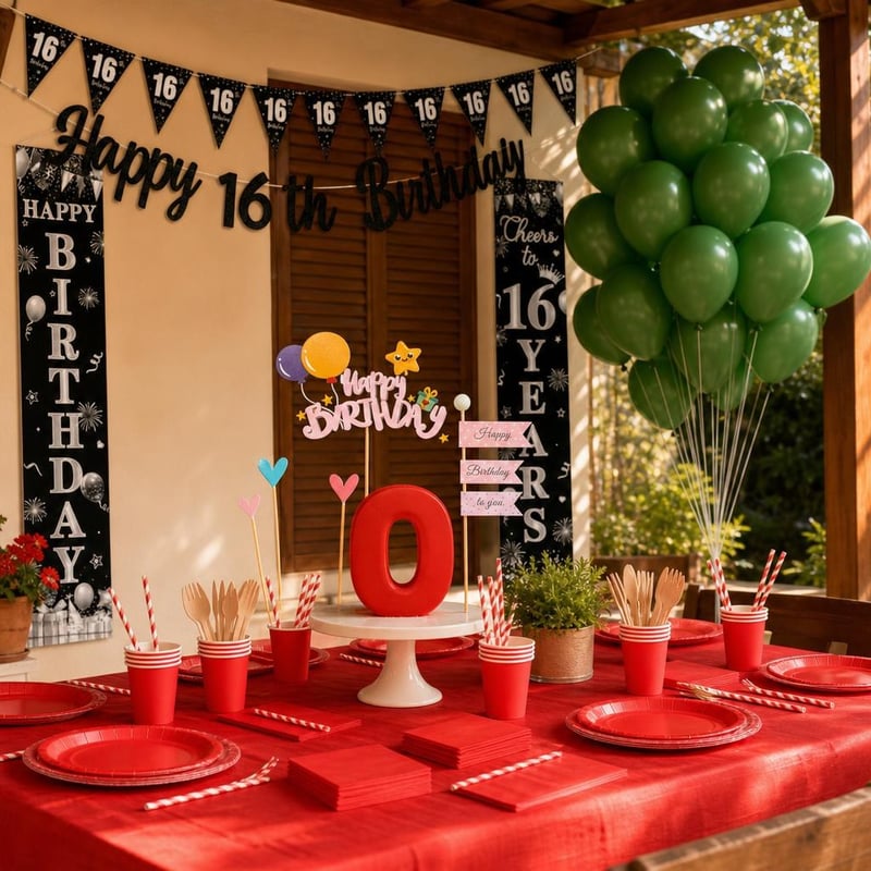 Party set s brojem 0: kalup za tortu + topper + 60 balona + banner + set posuđa (169 kom)