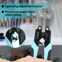 SHALL Mini Drótvágó 210mm - Erős Kézi Csípőfogó Állítható Nyitással, Biztonsági Zárral, Ergonomikus Markolattal és Övtáskával, 7mm Vágókapac 4