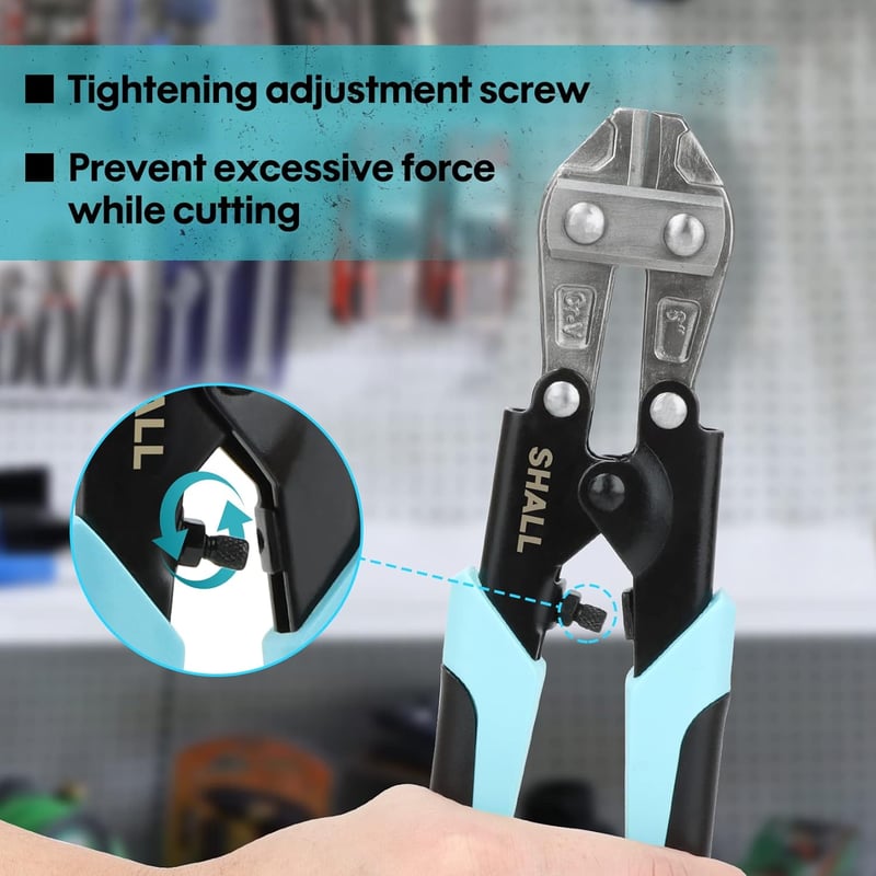 SHALL Mini Drótvágó 210mm - Erős Kézi Csípőfogó Állítható Nyitással, Biztonsági Zárral, Ergonomikus Markolattal és Övtáskával, 7mm Vágókapac