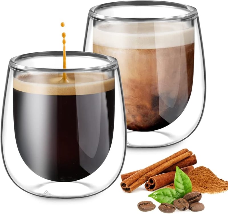 Glastal dupla falú espresso pohár szett - 120ml, 2db, hőálló boroszilikát üveg