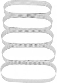 Rozsdamentes acél Mini Mousse sütőforma szett - 5 db-os perforált desszertgyűrű 11