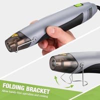 WORKPRO Mini Hőlégfúvó 400W - Kompakt Kézi Hőpisztoly 2 Hőfokozattal (300°C/500°C), Terelőfúvókával és Összecsukható Állvánnyal Barkácsolásh 6