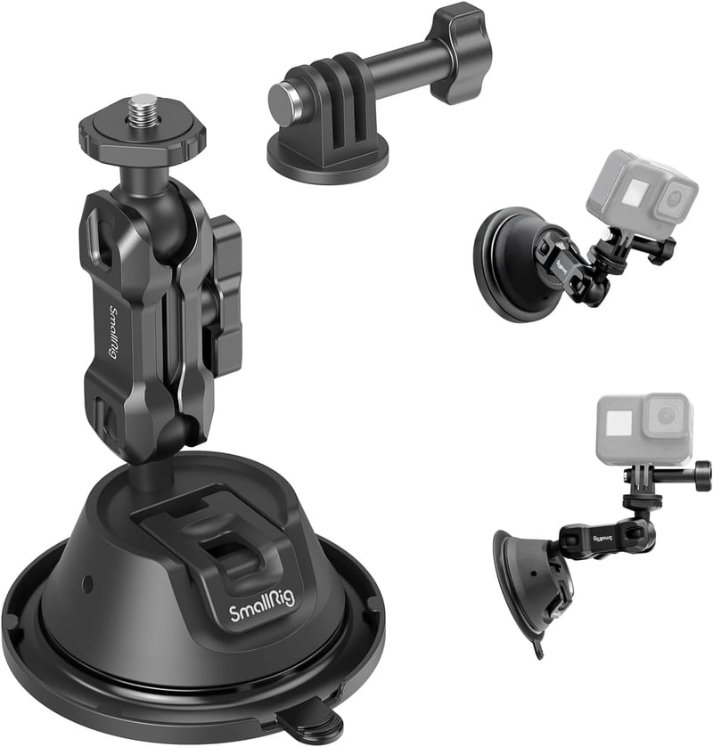 GoPro és DJI kamera rögzítő dupla tapadókorongos autós szélvédőtartó - SMALLRIG 4193