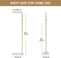 LOFTPLUS Modern Fém Ruhaállvány 170 cm - Arany Színű Fogas Kabátoknak, Táskáknak és Cipőknek, Előszobába, Nappaliba, Hálószobába, Irodába 3