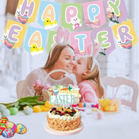 Húsvéti Nyuszis Girland és Tortadísz Szett - Ünnepi Dekoráció 6