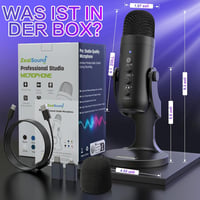 ZealSound K66 USB-C Kondenzátor Mikrofon PC, Telefon, PS4/PS5 Eszközökhöz - Játék, Podcast, Streaming, ASMR Felvételekhez, Némítás/Erősítés/ 7