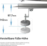 AICA 80 cm-es rozsdamentes acél zuhanyfolyóka, extra lapos padlólefolyó szett szagelzáróval 5