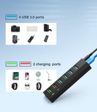 Vansuny USB 3.0 Hub 5 Gb/s - 24W Tápegységgel, Ultragyors Adatátvitel 5