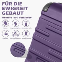 COOLIFE Bőrönd Szett ABS Keményfalú Utazóbőrönd TSA Zárral - M Méret 45 x 25 x 67 cm 60 literes, 4 Kerekű Gurulós Bőrönd Unisex Utazáshoz 3