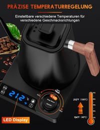 Gooseneck Elektromos Vízforraló Hőmérséklet Szabályozással, 1L, 1200W 5