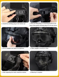 OAREA Taktikai Sisak Védőszemüveg Levehető Arcmaszkkal - Airsoft, Paintball Felszerelés Felnőtteknek, Fekete, Állítható Pántokkal 6