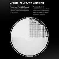 Godox S85T 85 cm Gyorskioldású Esernyő Softbox - Összecsukható Fényformáló Bowens Adapterrel és Diffúzorokkal Stúdió Vakuhoz és Speedlite Re 5
