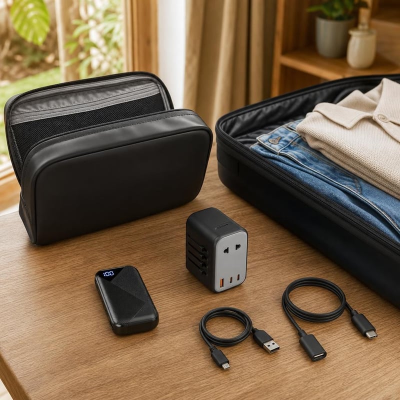 Nomad set za punjenje: 10000mAh powerbank + PD adapter + 2x USB kabel + vodootporna torbica