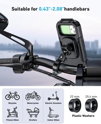 LUROON Vízálló Telefontartó Motorkerékpárra és Kerékpárra - 360° Forgatható Univerzális Tartó 5.5-7.0" Okostelefonokhoz, Rezgéscsillapítássa 6