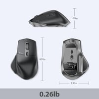 iClever Vezeték Nélküli Bluetooth Egér - Újratölthető, Ergonomikus, 3 Eszközhöz Csatlakoztatható, 5 DPI Beállítás, Csendes Kattintás, Ezüst- 8