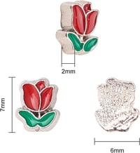 Airssory 20db Zománcozott Tulipán Gyöngy Ékszerkészítéshez 7x6mm 3