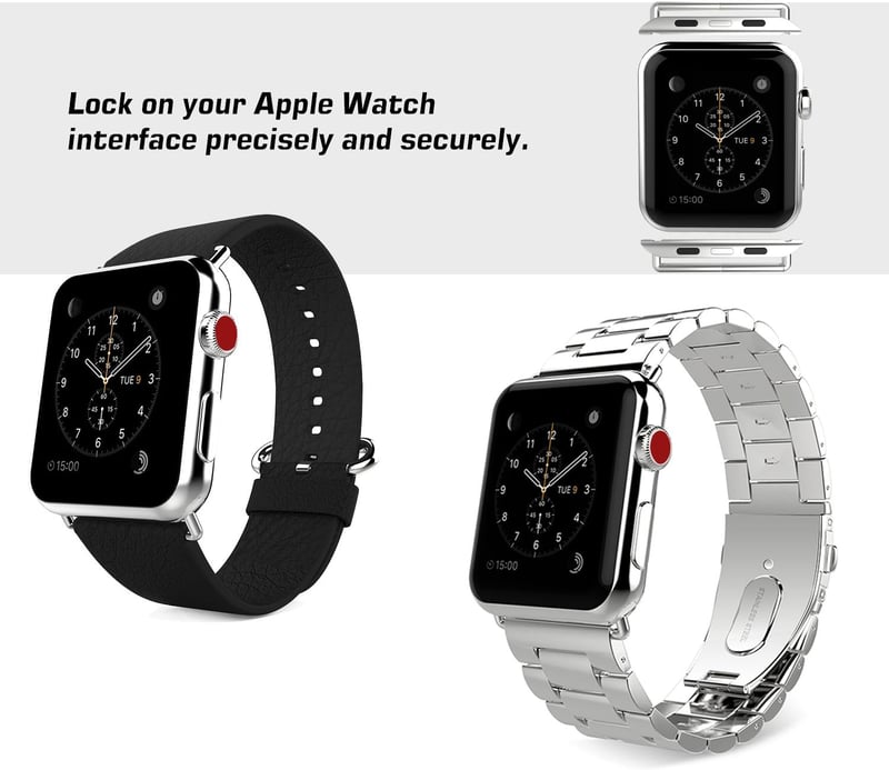 MoKo Fém Órapánt Adapter Apple Watch Ultra 2/SE/Series 9-1 Órákhoz - Kompatibilis 49/45/44/42/41/40/38mm Méretekkel
