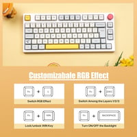 EPOMAKER TH80 PRO Mechanikus Gamer Billentyűzet - 75% RGB, Hot-Swap, 3 Csatlakozási Mód, PBT Keycaps, PC/Mac/PS4/PS5/Xbox Kompatibilis, Theo 3