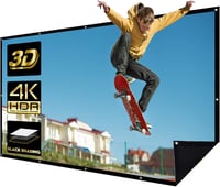 NIERBO 120" Kétoldalú Hordozható 4K 3D Vetítővászon, Fekete Hátterű, Kül- és Beltéri Használatra 1