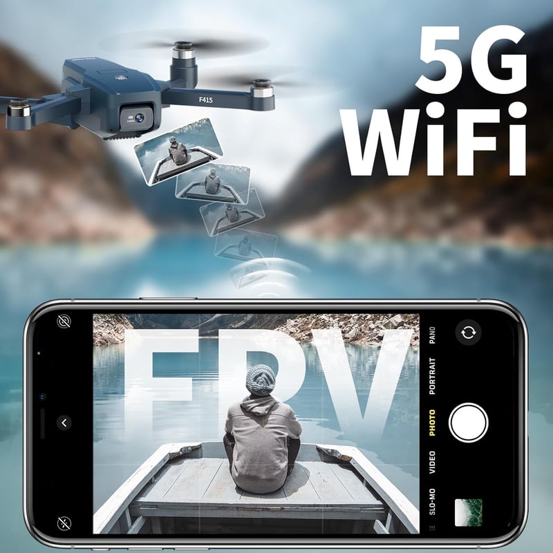 FAKJANK F415 Összecsukható Drón 4K HD Dupla Kamerával, 20 Perces Repülési Idővel, 5GHz WiFi, Kefe Nélküli Motor, 3D Flip Funkcióval Kezdőkne