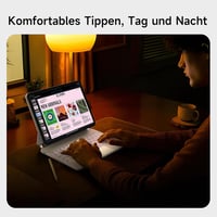 HOU Magic Keyboard iPad Pro 11 M4 2024 - Bluetooth billentyűzet érintőpaddal, 7 színű háttérvilágítással, német QWERTZ kiosztással, fehér 9