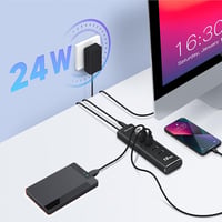 RSHTECH 8 portos USB 3.2 Hub SD/TF kártyaolvasóval, tápegységgel 2
