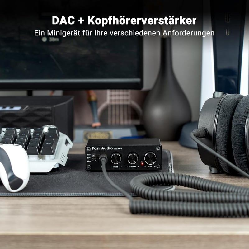 Fosi Audio Q4 192 kHz USB DAC fejhallgató erősítő PS5/PC/MAC-hez