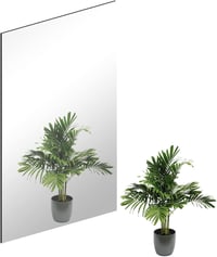 TSKDKIT Öntapadós Falitükör 40x30 cm - HD Minőségű Keret Nélküli Üvegtükör Fürdőszobába, Nappaliba, Öltözőbe és Vendég WC-be 1