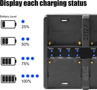ZITAY 4-csatornás NP-F Akkumulátor Töltő - USB-C PD Gyorstöltés, Sony NP-F550/F750/F770/F970 Kompatibilis, 65W Hálózati Adapterrel 4