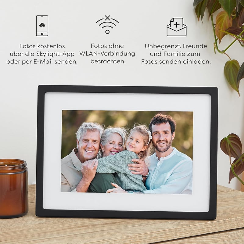 Skylight Frame 10" WiFi Digitális Képkeret - Érintőképernyős, Fotók Küldése E-mailben vagy Applikációval, Felhő Tárhely, Ajándéknak Ideális