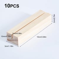 Helweet Fa Menütartó Állvány 10 db - Éttermi Asztali Kártyatartó Fényképtartóhoz, Esküvői Ültetőkártya, Étlap, Képeslap - 10x3x2 cm Fenyőfáb 6