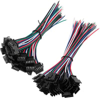 YIXISI 20 Páros JST SM 5PIN Csatlakozó Adapter Szett - LED Világításhoz, EL Vezetékekhez, 15cm Réz Kábellel, 2,54mm Osztással 1