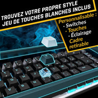 KLIM Shift Francia Kiosztású Bluetooth Billentyűzet - Vezeték Nélküli Gamer Keyboard PC, Mac, PS4, PS5, Xbox, Smart TV Eszközökhöz - Fekete- 3