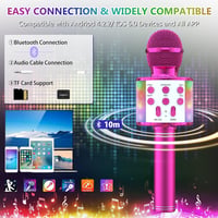 Wowstar LED-es Bluetooth Karaoke Mikrofon Hangszóróval - Lila 4