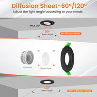 ALUSSO 6 db LED Süllyesztett Spotlámpa, 45° Dönthető, 3 Színhőmérséklet 540lm, Fekete, Szabályozható, 60°/120° Fényszög 3