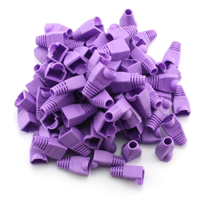 CAT5E CAT6 RJ45 Ethernet kábel védőgumi - lila (100 db)