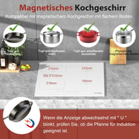 Cooksir 4 zónás indukciós főzőlap 3500W teljesítménnyel, 59 cm-es beépíthető fehér kerámiaüveg felülettel, kombinált zónával és dugvillás cs 5