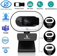 NexiGo StreamCam N930E Full HD webkamera gyűrűs fénnyel és lencsevédővel, autofókusszal 3