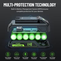 ASUNCELL 24V 4.0Ah Li-Ion Akkumulátor Csomag (2db) - Greenworks Szerszámokhoz Kompatibilis Pótakkumulátor, LED Töltöttségjelzővel 4