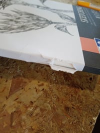 Bloc de schițe Oxford A3, 50 file, 120 g/m², lipit pe lateral, alb – defect cosmetic (margine ruptă) (stare: vezi a doua imagine) 2
