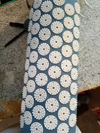 Saltea de acupresură Umbro cu pernă și 1 minge de masaj, albastru, 71x42 cm, cu geantă de transport, pentru masajul spatelui și al gâtului, yoga 6