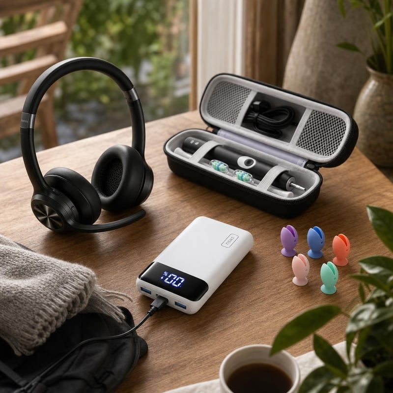 Úti zeneélmény: Bluetooth fejhallgató + 20000 mAh power bank + fogkefe tárolódoboz