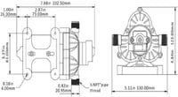 LightEU 12V Automata Nyomásszivattyú - 3.10 Bar/45 PSI Vízszivattyú Hajókhoz, Lakóautókhoz, Kempingezéshez és Kerthez - 11.3L/min  5
