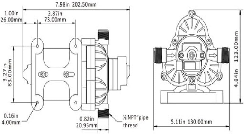 LightEU 12V Automata Nyomásszivattyú - 3.10 Bar/45 PSI Vízszivattyú Hajókhoz, Lakóautókhoz, Kempingezéshez és Kerthez - 11.3L/min 
