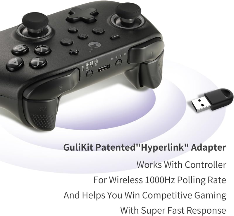 GuliKit KK3 Pro Vezeték Nélküli Kontroller Nintendo Switch/OLED/PC/Steam Deck Eszközökhöz - Hall Joystick, 1000Hz Válaszidő, Maglev Rezgés,