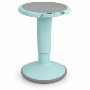 Taburet ergonomic Interstuhl UPis1, turcoaz pastel — defect, pentru piese: capac rupt, inutilizabil (stare: vezi a 2-a imagine)