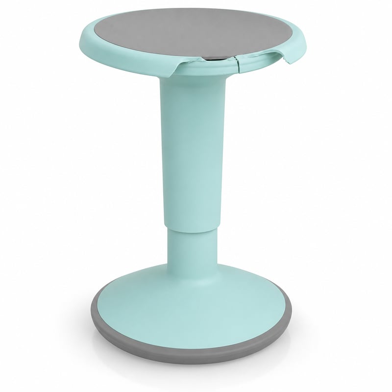 Taburet ergonomic Interstuhl UPis1, turcoaz pastel — defect, pentru piese: capac rupt, inutilizabil (stare: vezi a 2-a imagine)
