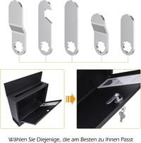 VOCIBO® 16mm-es Postaláda Zár 5 Cserélhető Zárlemezzel, Többcélú Bútorzár 7
